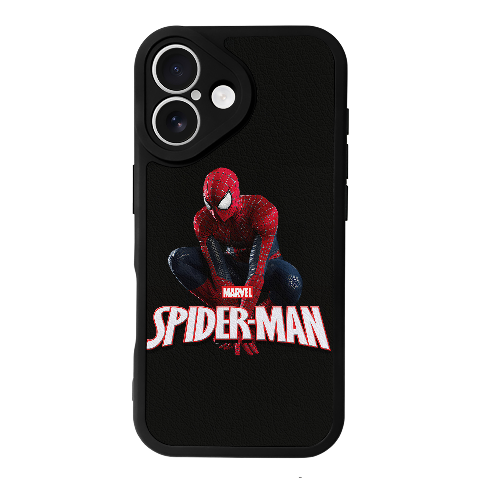Spider Man スパイダーマン 【iPhone 16シリーズ対応】シリコンスマホケース（レザー調） 材質：シリコン